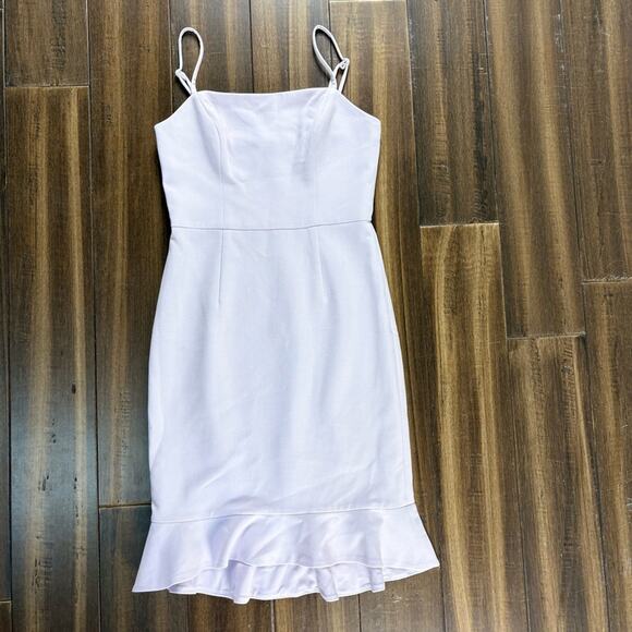 Size 2 French Connection Light Purple Lilac Lavender Sweetheart VNeck Midi Dress - Picture 1 of 12